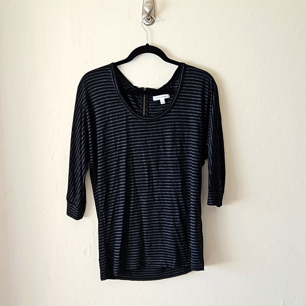 Striped 3/4 Sleeve Blouse